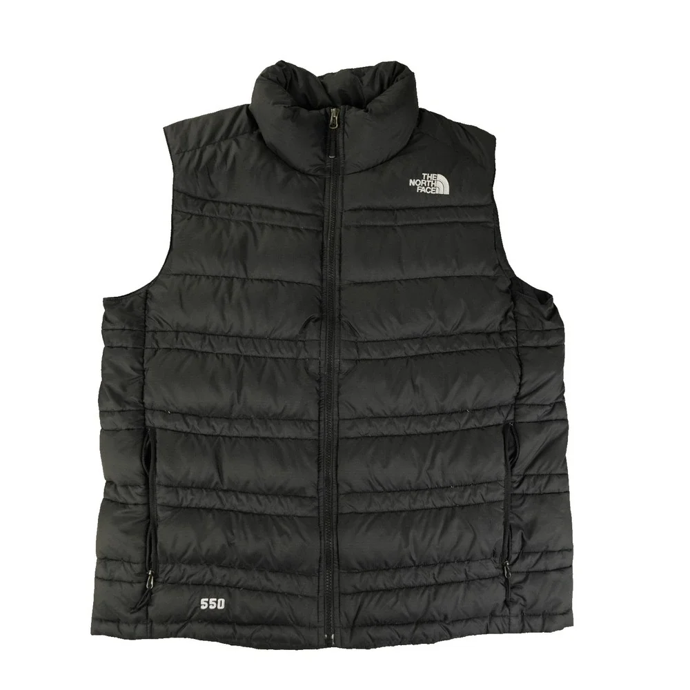 The North Face 550 Down Puffer Vest Men's Large Black Full Zip Outdoor Gorpcore